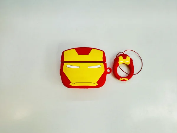 Iron Man Cartoon Silicon Case With Hook For Airpod 1 | Airpod 2