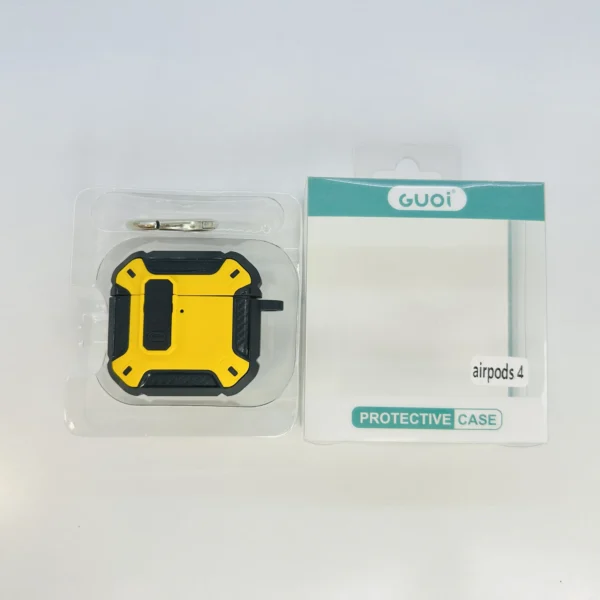 Eggshell Lock Buckle Protection Case With Hook For Airpod 4 - Image 2