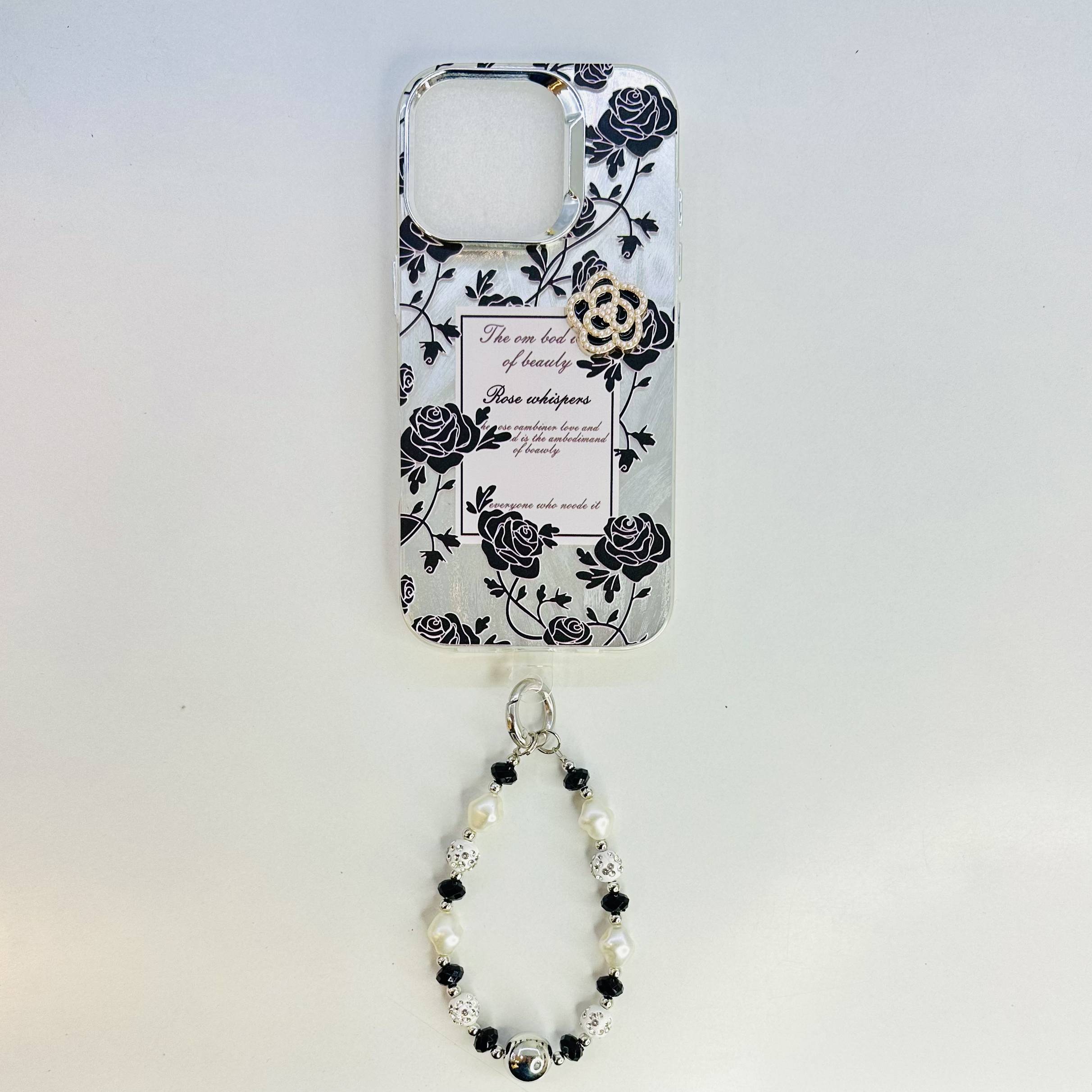 Rose & Heart Print Case With Charm – iPhone 15 - Image 2